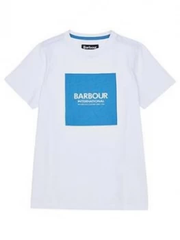 Barbour International Boys Block Logo T-Shirt - White, Size 12-13 Years