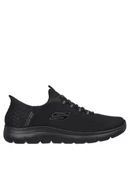 Skechers Summits Mesh Slip-ins Memory Foam Trainers, Black, Size 7, Men