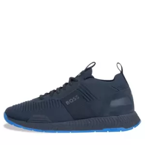 HUGO BOSS 'Titanium' Runn Knitted Trainers Navy