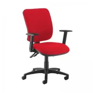 Senza high back operator chair with adjustable arms - Panama Red