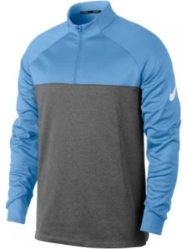 Mens Nike Therma Block Half Zip Jumper Light Blue