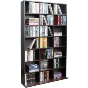 Techstyle Pigeon Hole 588 Cd / 378 DVD Bluray Media Storage Shelf Unit Dark Oak