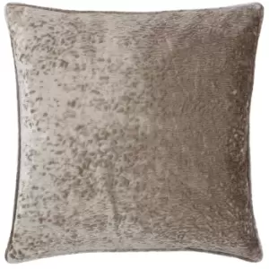 Ripple Plush Velvet Cushion Taupe, Taupe / 50 x 50cm / Polyester Filled