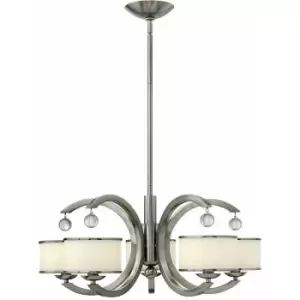 Loops - 5 Bulb Chandelier Hanging Pendant LIght Brushed Nickel LED E14 60W Bulb