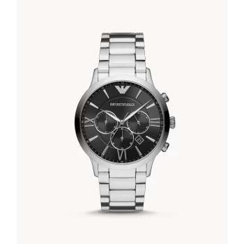 Emporio Armani Mens Chronograph Stainless Steel Watch - Silver