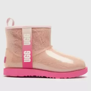 UGG Pale Pink Classic Clear Mini Ii Girls Junior Boots