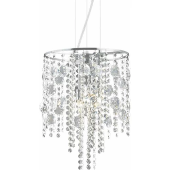 Ideal Lux Lighting - Ideal Lux Evasione - 4 Light Ceiling Pendant Chrome with Crystals, G9