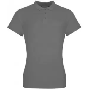 Awdis Womens/Ladies Pique Cotton Polo Shirt (L) (Charcoal Grey)