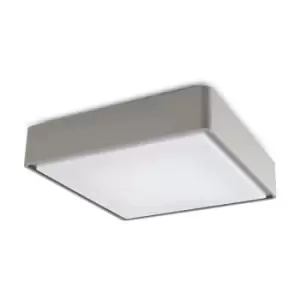 Leds-C4 Kossel - Outdoor LED Square Flush Ceiling Light Grey 22cm 644lm 3000K IP65