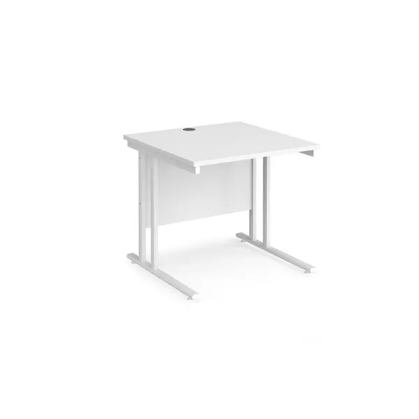 Maestro 25 Straight Desk White Frame and White Table Top - 800x800mm