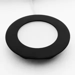 4x MATT BLACK Round Surface or Flush Under Cabinet Kitchen Light & Driver Kit - Natural White LED