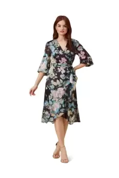 Chiffon Printed Wrap Dress