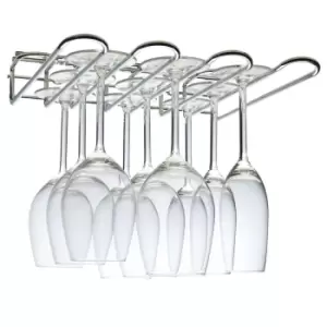 Hahn Rack & Rail Company Metal Wall / Under-Cupboard 3 Row Glass Stem Rack - Chrome