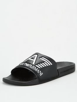 Emporio Armani EA7 Sea World Visibility Logo Slides Black Size 11 Men