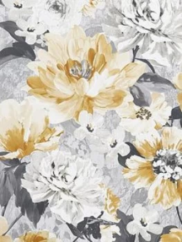 Arthouse Aubrey Floral Ochre Wallpaper