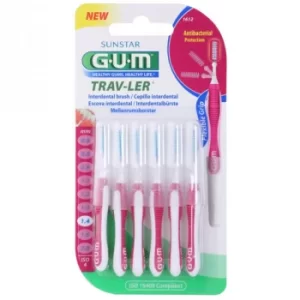 Gum Trav-Ler Pink Interdental Brushes 6Pcs