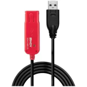 LINDY USB cable USB 2.0 USB-A plug, USB-A socket 30 m Black, Red 42923