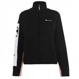 Champion Woven Logo Track Jacket - Black/Pink