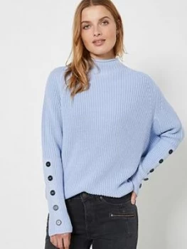 Mint Velvet Funnel Neck Jumper - Blue, Size XL, Women