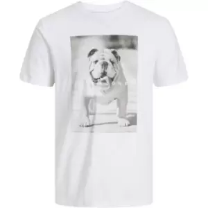 Jack and Jones Bulldog T Shirt Mens - White