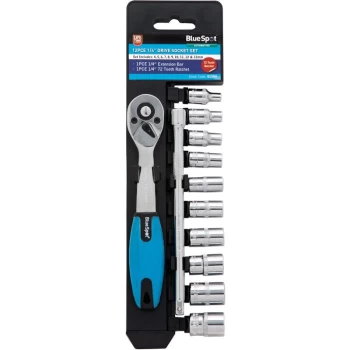 Bluespot - 01504 12 Piece 1/4' Ratchet & Socket Set