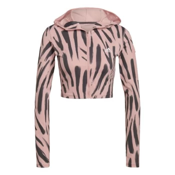 adidas Run Icon Allover Print Long-Sleeve Top Running Lon - Pink