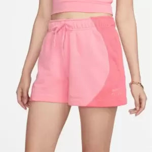 Nike Air Womens Mid-Rise Fleece Shorts - Pink