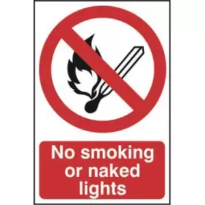 No smoking or naked lights - Sign - PVC 400 x 600mm