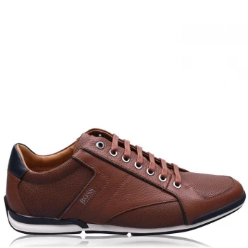 Hugo Boss Textured Leather Trainers Brown 212 Men