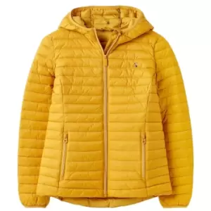 Joules Womens Snug Showerproof Packable Puffer Coat Antique Gold 14