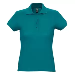 SOLS Womens/Ladies Passion Pique Short Sleeve Polo Shirt (M) (Duck Blue)