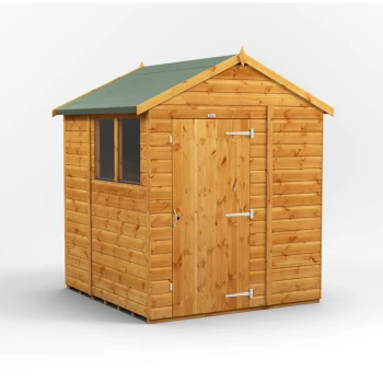 6x6 Power Apex Garden Shed - Brown