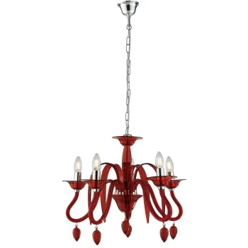 Fan Europe Lighting - Fan Europe ESTEFAN 5 Light Chandeliers Red 53x45.5cm