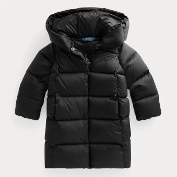 Ralph Lauren Girls Long Down Coat - Polo Black - 12-14 Years