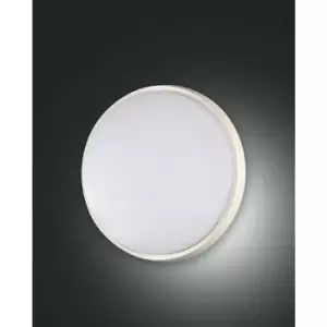 Fabas Luce Olly LED Outdoor Surface Mounted Downlight White Glass, IP54
