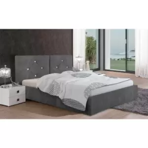 Cubana Bed King Plush Velvet Grey