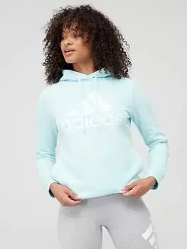 adidas Big Logo Hoodie - Light Blue Size M Women