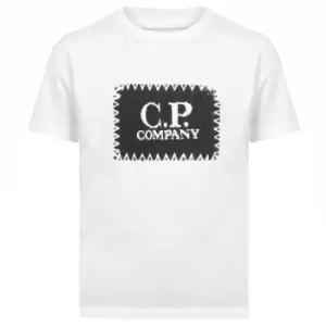 CP COMPANY Boys Stitch Logo T Shirt - White