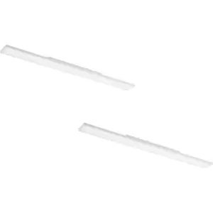 2 PACK Wall / Ceiling Light White 1200mm Slim Strip Panel 20W LED 4000K