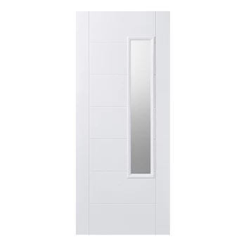 LPD Newbury Contemporary Fully Finished White Composite Obscure Glazed External Front Door - 2032mm x 813mm (80 inch x 32 inch) LPD Doors GRPNEWWHI32