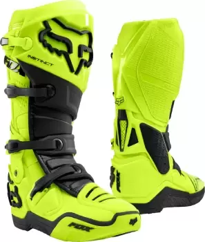 FOX Instinct Motocross Boots, yellow, Size 46, yellow, Size 46