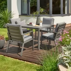 Titchwell 4 Seater Grey Dining Set Dark Grey