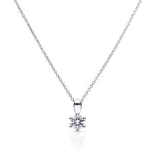 Diamonfire Silver Zirconia 0.5ct Solitaire Necklace