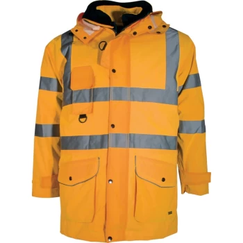 Hi-vis 3XL Orange Waterproof & Breathable 5-in-1 Coat (EN20471)