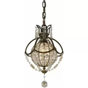 1 Bulb Ceiling Pendant Light Fitting Oxidized Bronze British Bronze LED E14 60W