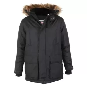 Duke Mens Lovett D555 Kingsize Faux Fur Trim Parka (3XL) (Black)