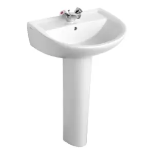 Armitage Shanks Sandringham 21 washbasin 55cm, 1 taphole, with overflow no chainstay hole White E894901 - 693817