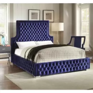 Yanis Bed King Plush Velvet Blue