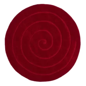 Spiral Circle Rug Red