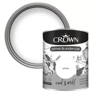 Crown Quick Dry Wood & MDF Primer & Undercoat White - 750ml